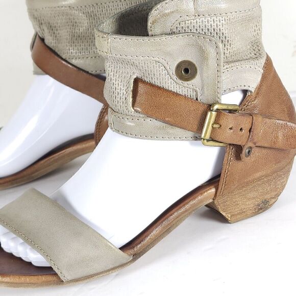 Miz Mooz Women's Cali US8-8,5 EU39 Brown Gray Ankle Wrap Gladiator Sandals Shoes - Picture 3 of 16